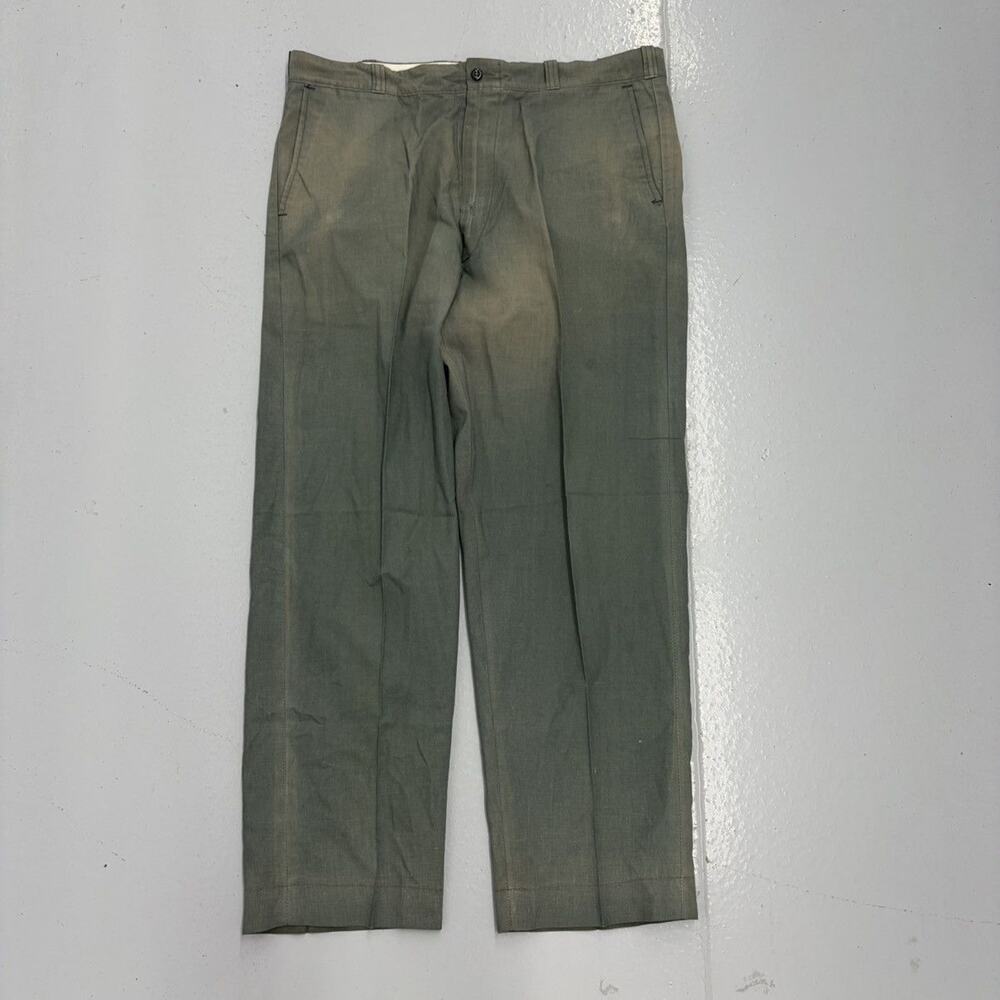 Vintage 60s Sears Green Sanforized Workwear Chinos 36x28